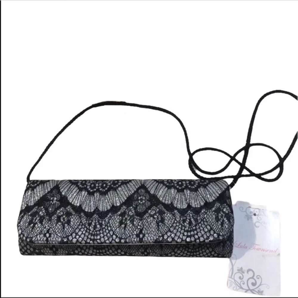 NWT Lulu Townsend Lonita Glitter Evening Clutch